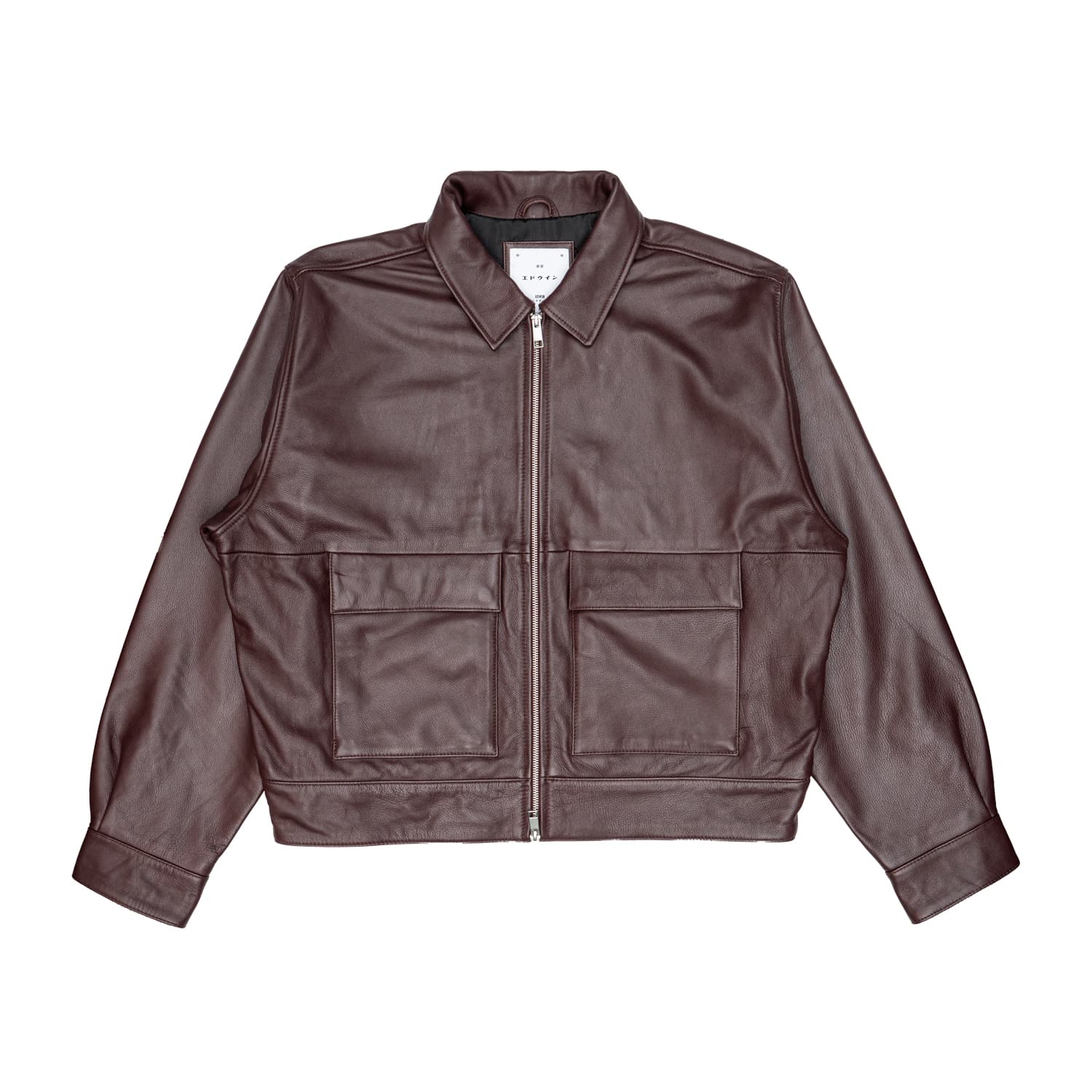 Men's Leather Jacket Edwin Dogma Brown Burgundy