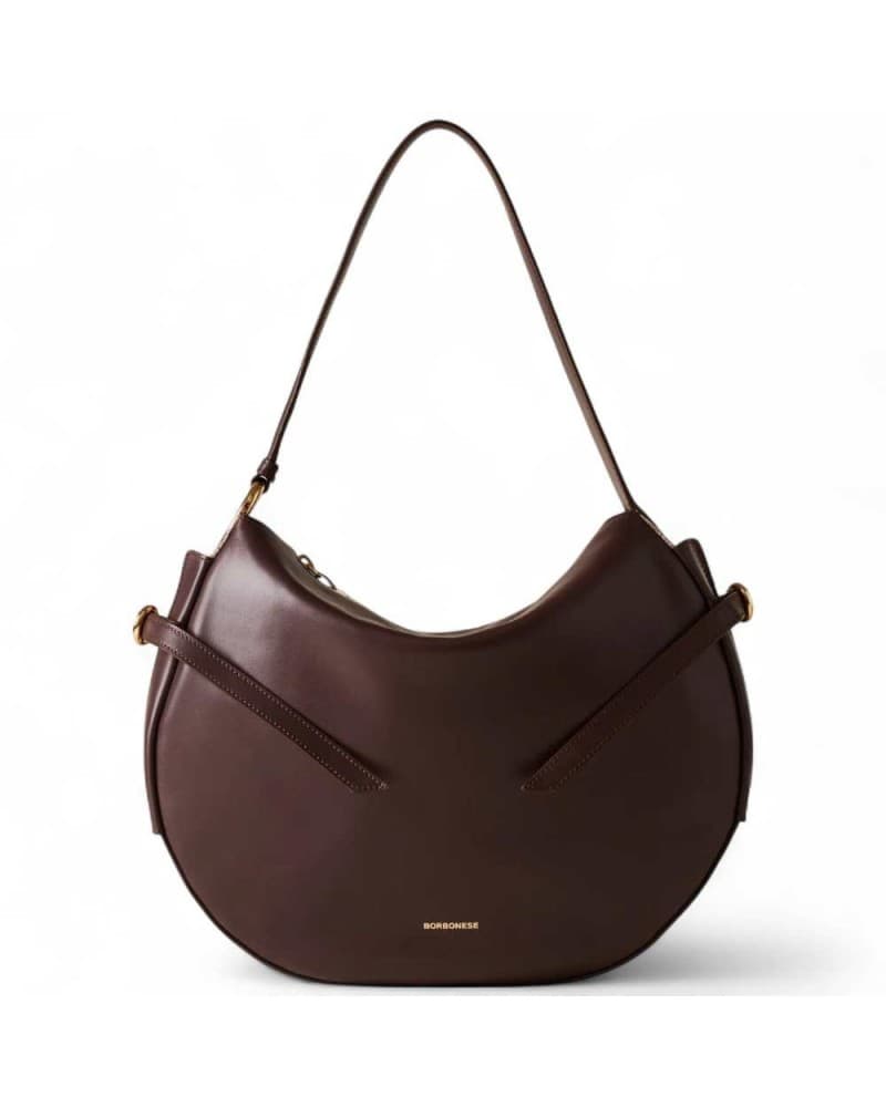 Borbonese Hobo Castano/Mushroom Woman handbag - 91010103-AU5