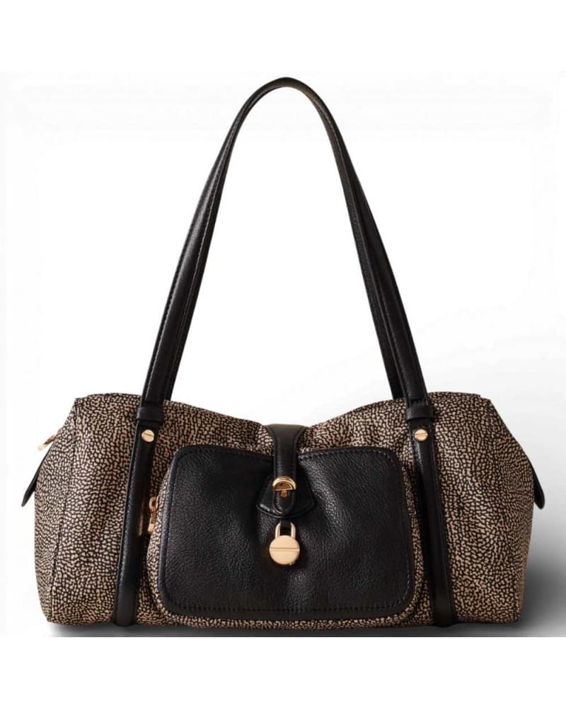 Bag Bauletto M. Borbonese Op Natural/Nero - 91010195-0189-X11
