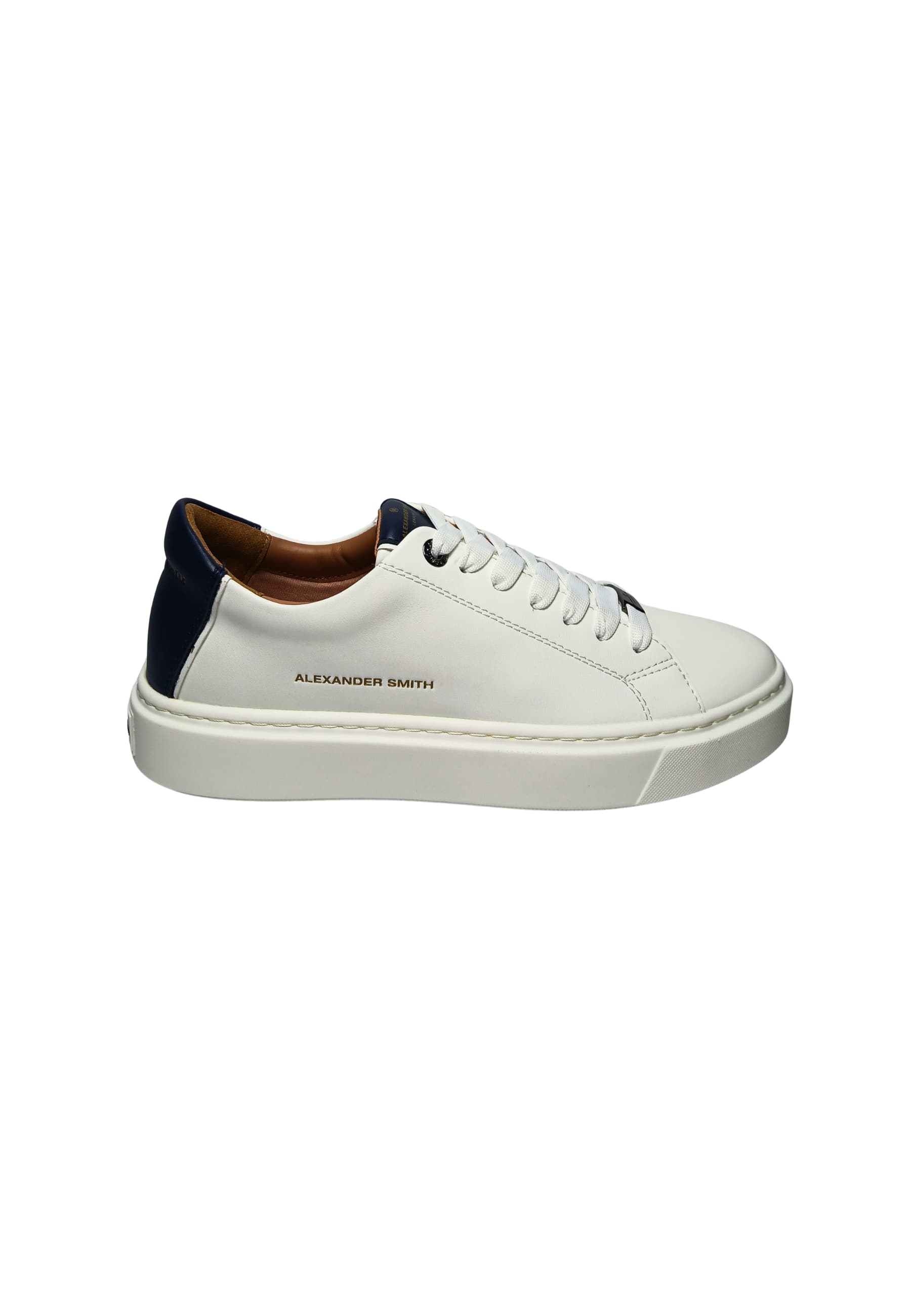 albcldm-9010-wbl Alexander Smith Men's White Leather