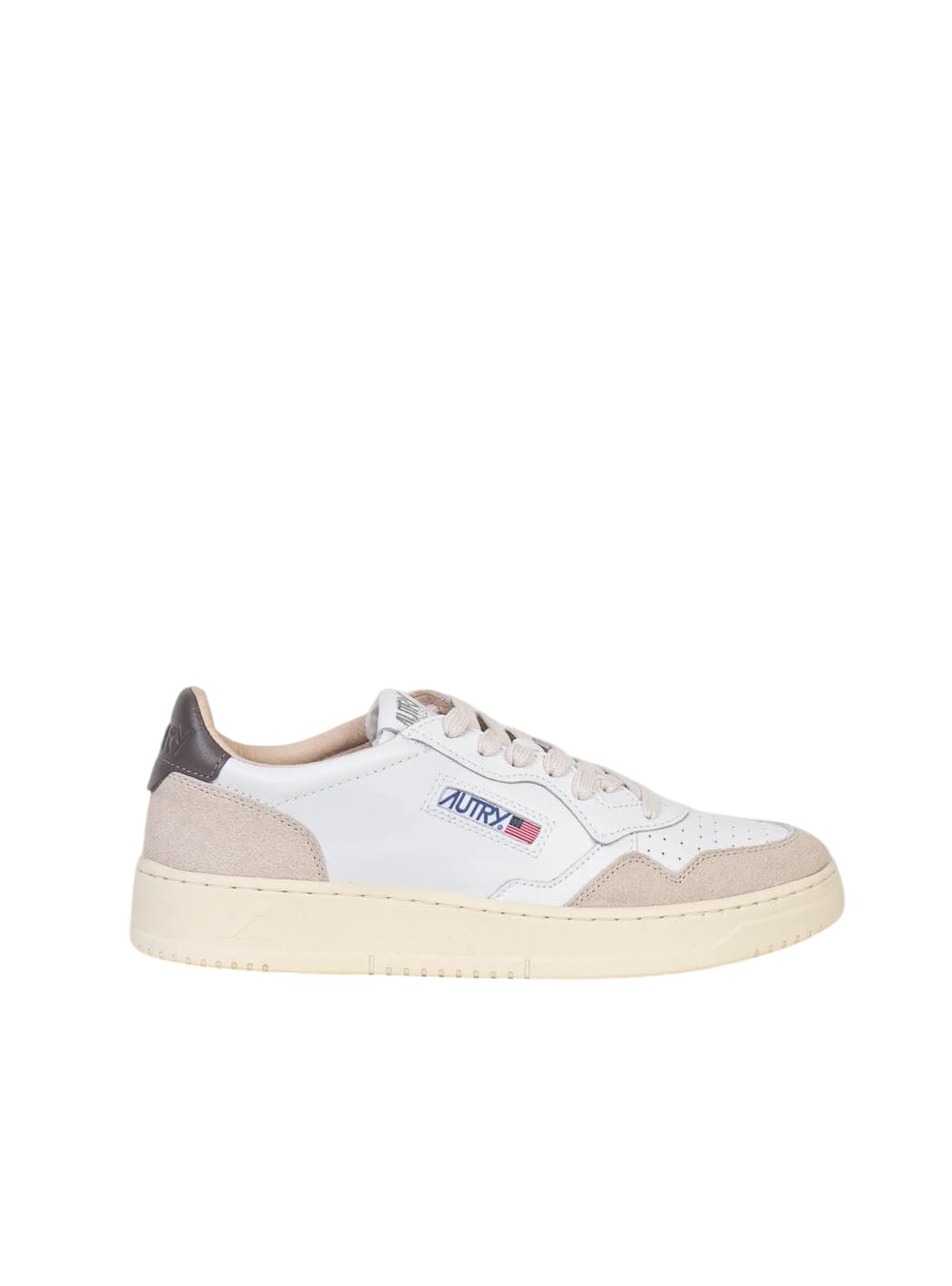 Autry Meda Lowlist – Leather sneakers and Suede White Beige for Men
