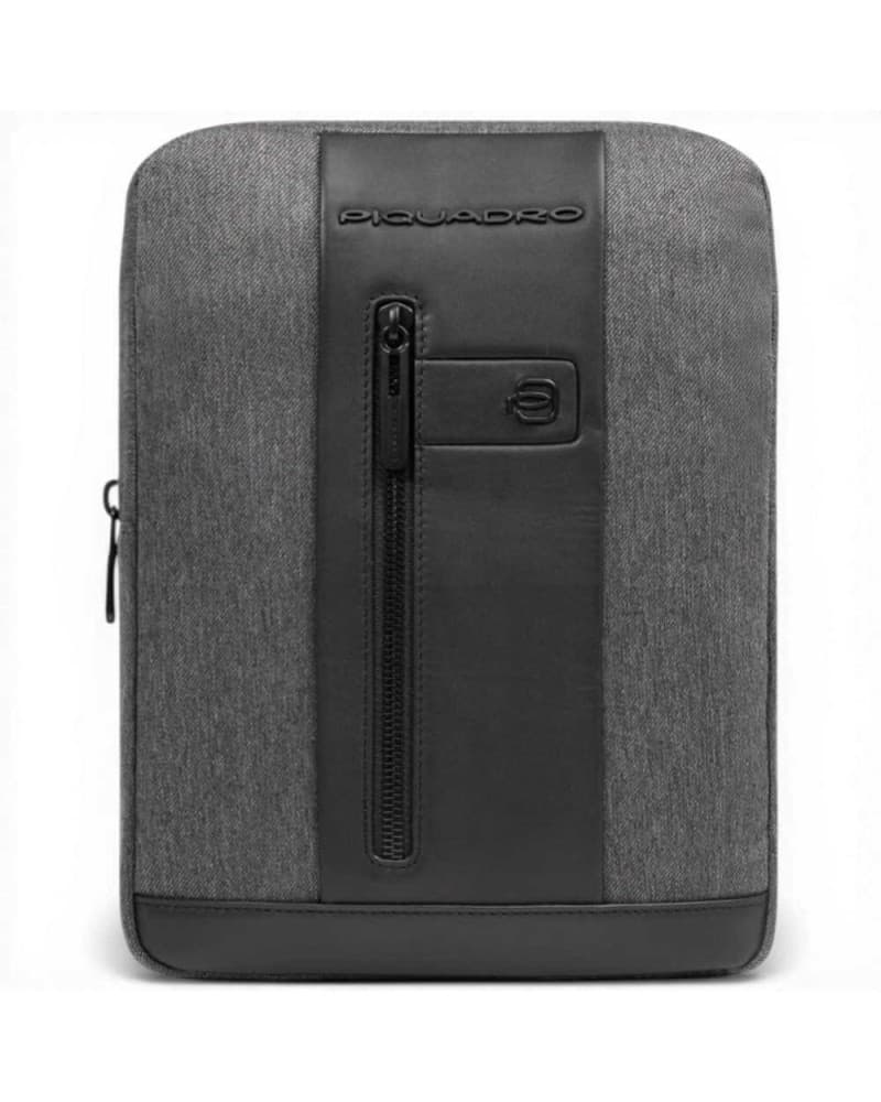Piquadro Borsello br2 Green Man in Recycled Fabric and Leather with iPad Door