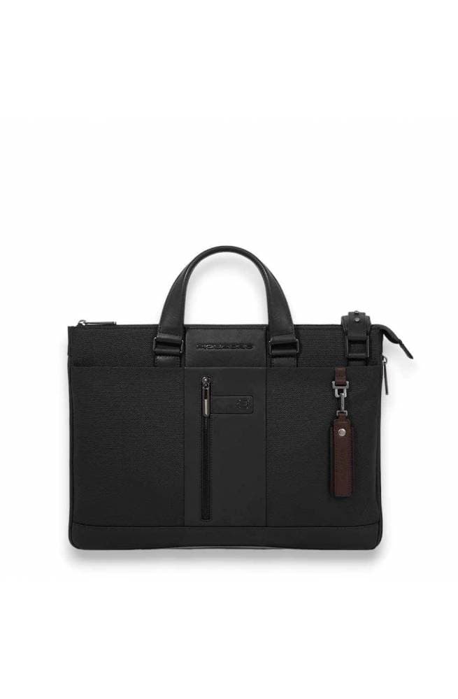 Folder two handles Piquadro Brief Leather and Fabric Black - CA4021BR2-N