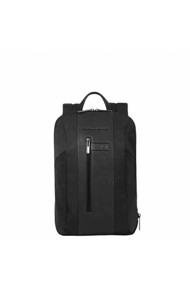 Backpack Piquadro Brief Leather and Fabric Black - CA6384BR2-N