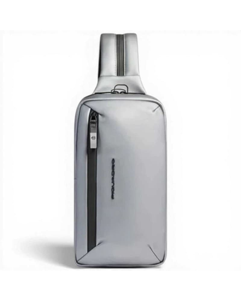 Piquadro Monospalla C2ow Unisex Melange Grey with iPad®mini Door and Rain Protection