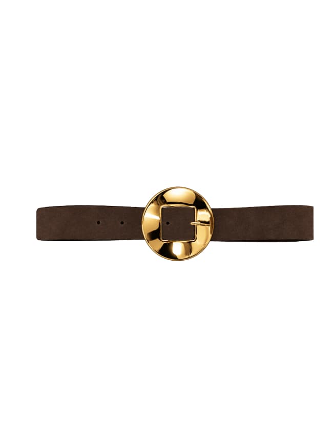 belt in suede Simona Corsellini with golden buckle