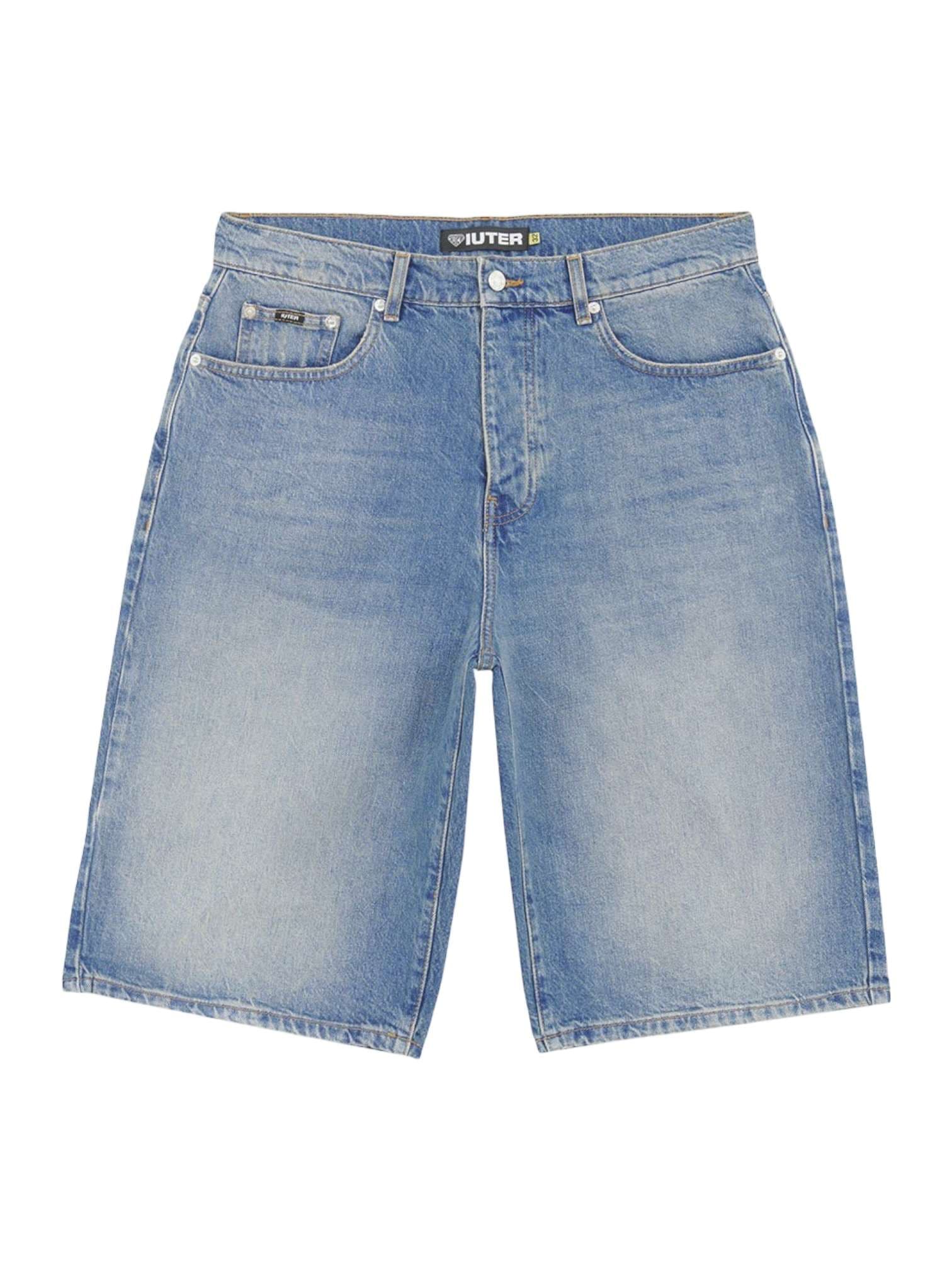 Iuter Baggy denim jeans shorts with wide leg - medium blue