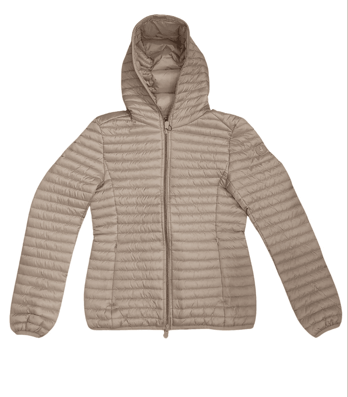 Long jacket with hood Woman Save The Duck dawa Khaki Brown