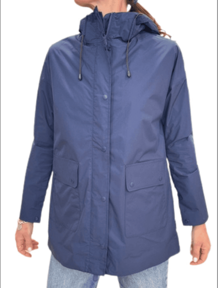 Raincoat with hood Woman Save The Duck Daina Navy Blue