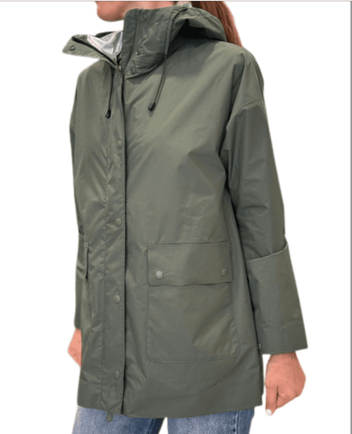 Raincoat with hood Woman Save The Duck Daina thime green