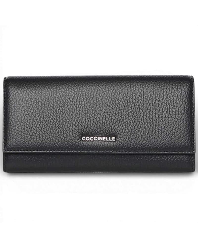 Coccinelle Metallic Soft Women's Wallet Black Leather