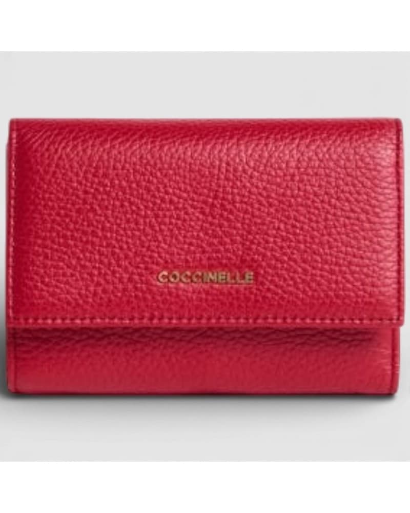 Coccinelle Wallet Metallic Soft Women Leather Scarlet