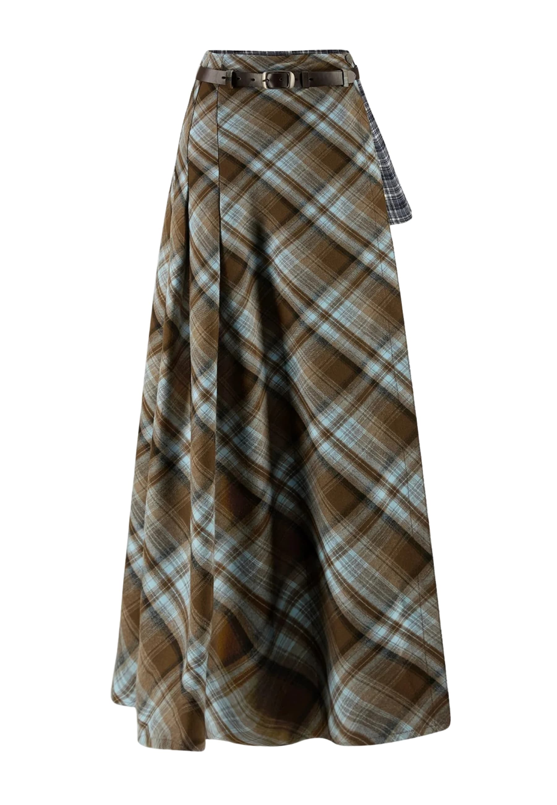 tartan long skirt Weili Zheng