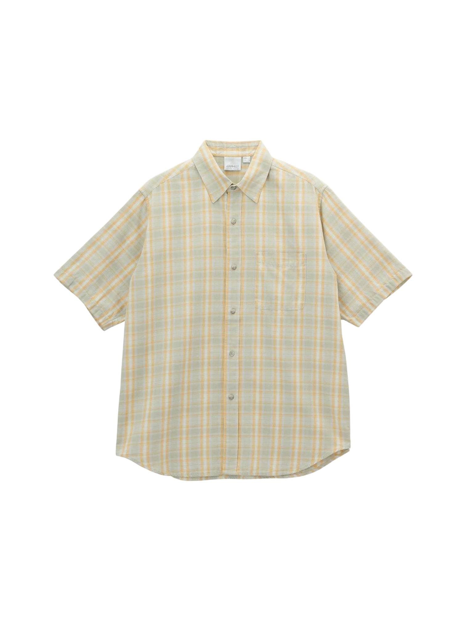 Gramicci Checkered Shadows Shirt Short Sleeved Shirt - Mustard
