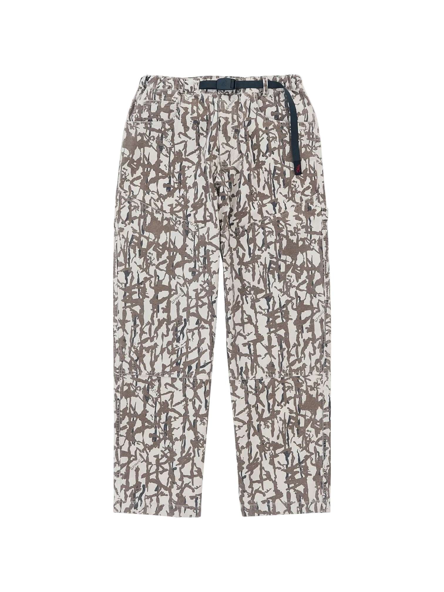 Gramicci Taos trousers straight leg in canvas with embedded strap - grey reed