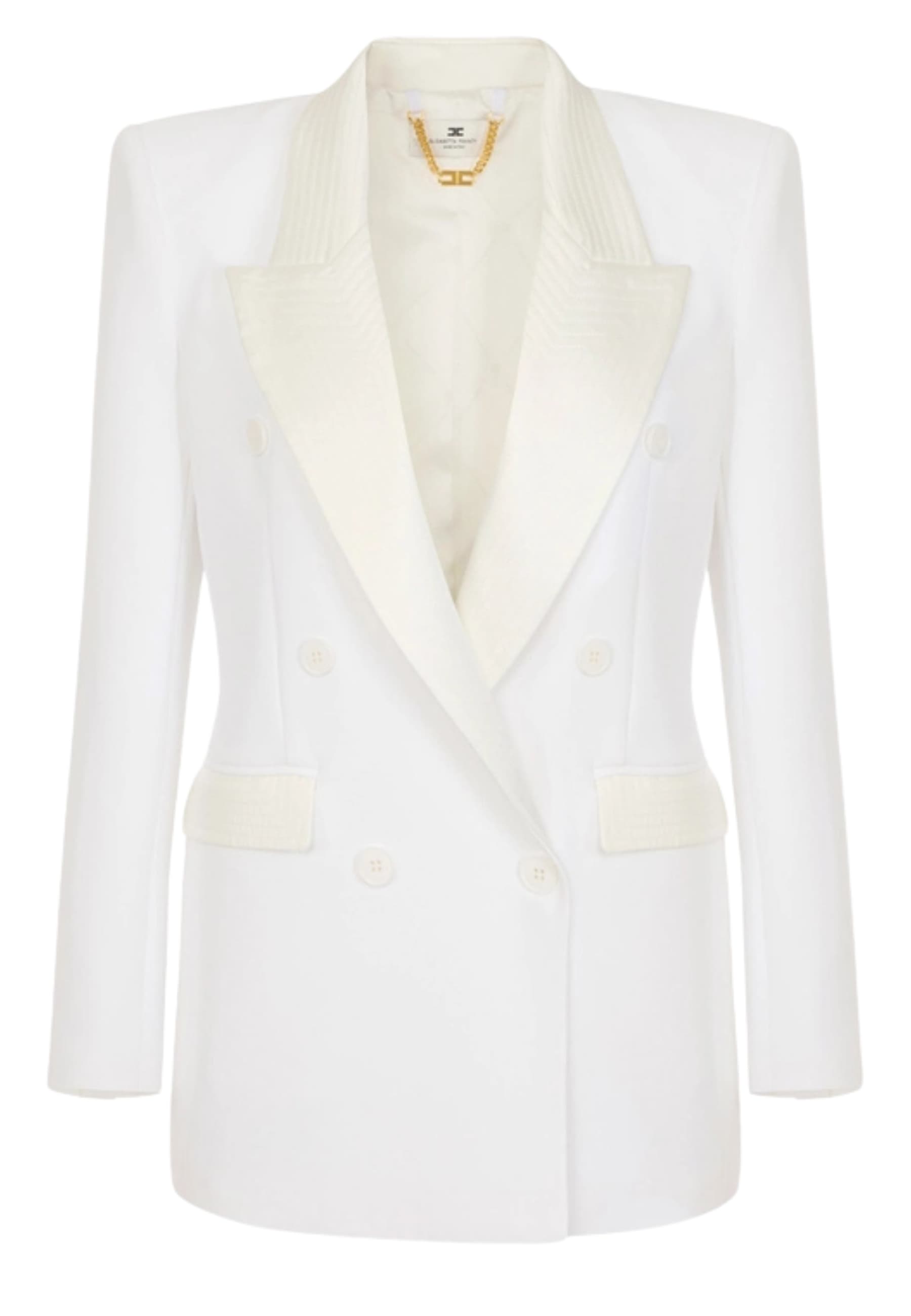 Double crepe stretch and satin jacket Elisabetta Franchi