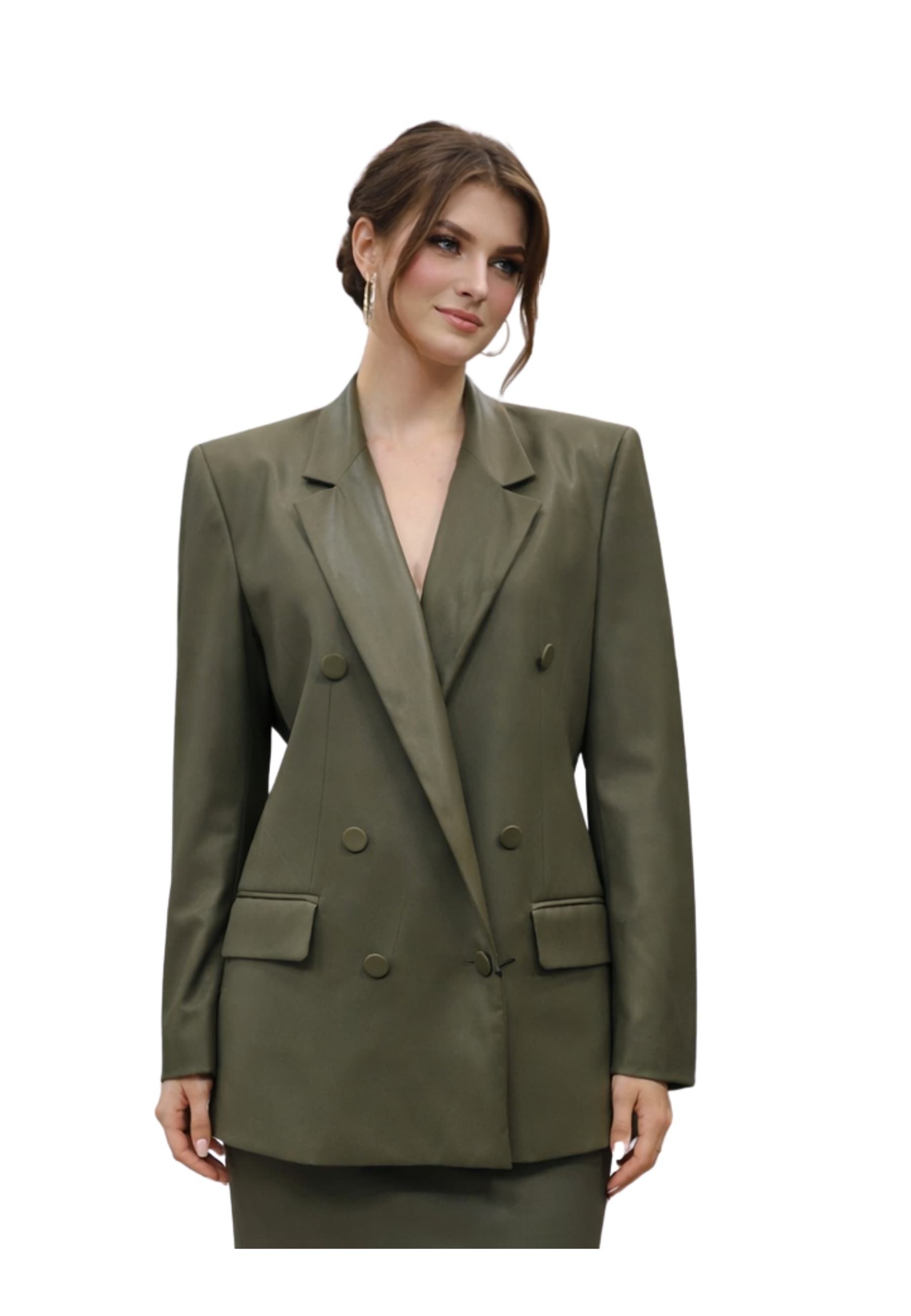 double-breasted jacket Woman Marsem eco-leather