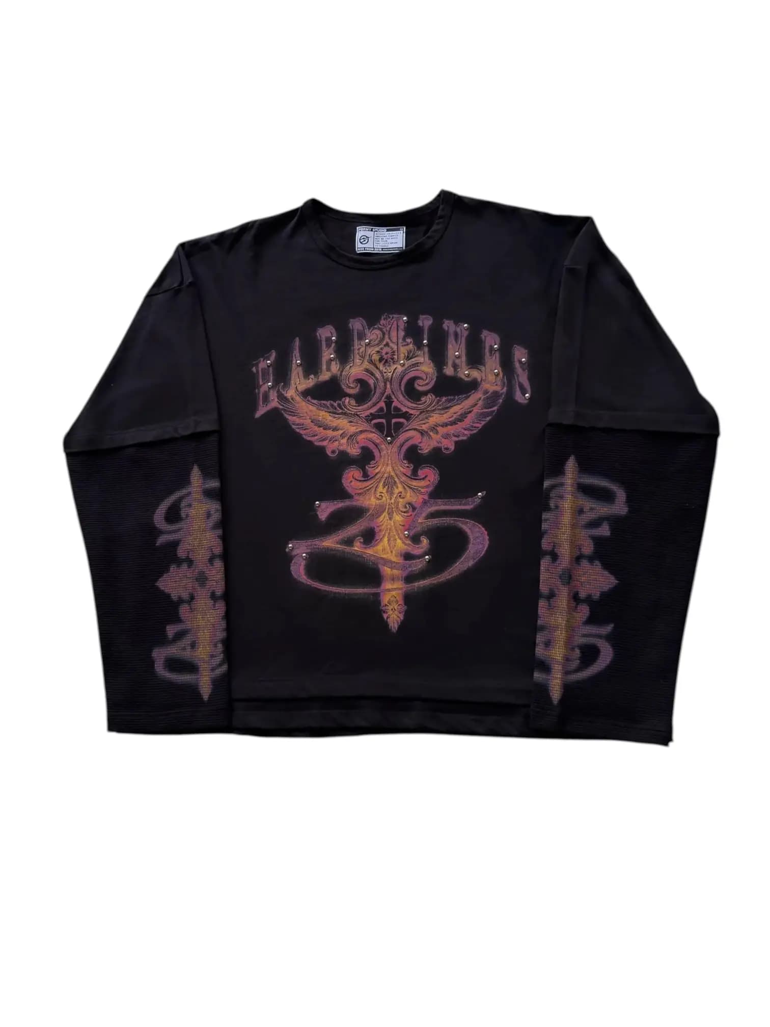 Formy Studio Hard Times Longsleeve t-shirt long sleeve boxy fit with graphics and studs - Black