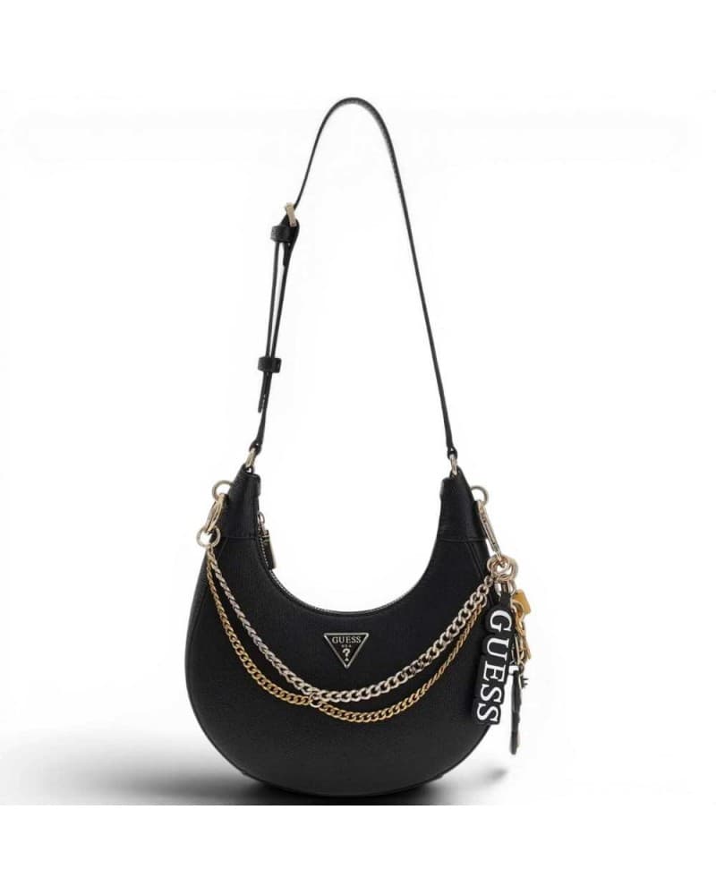 Guess Shoulder Bag Shoulder Bag Woman Black in Synthetic Material with Chain Shoulder Bag