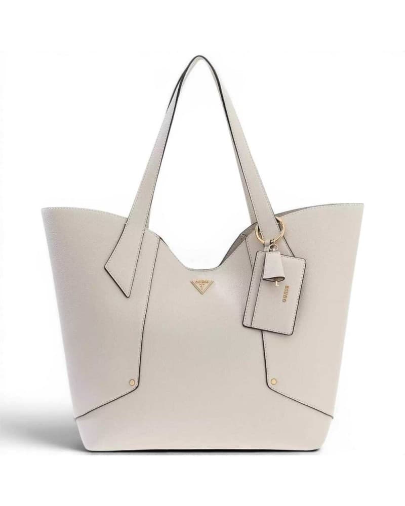Guess Darcy Large 2 handbag in 1 Women's Stone tote in Synthetic Material with Inner Pouch and Logo