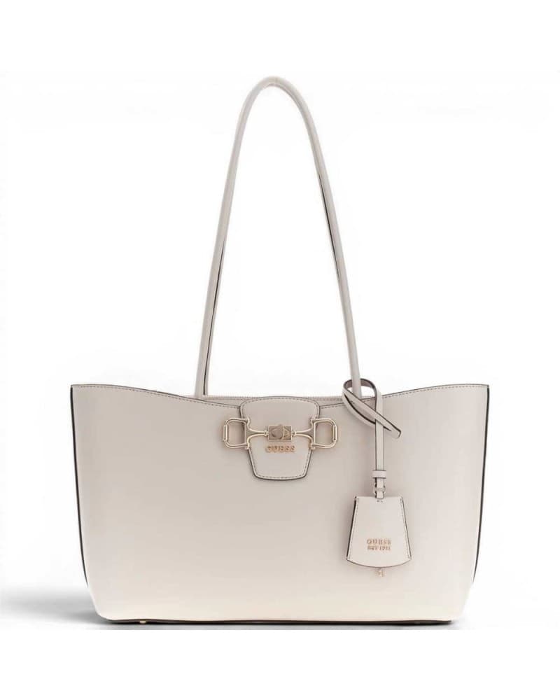 Guess Janie Girlfriend Carryall Woman Stone handbag in Synthetic Material with Logo 4G and Charm