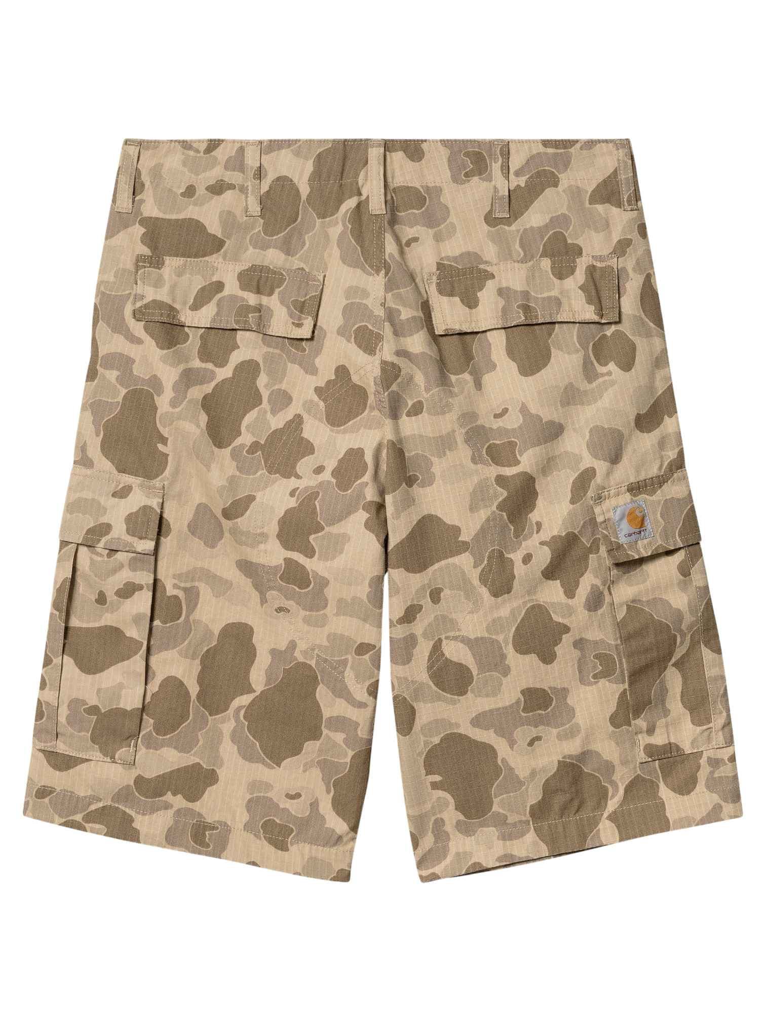 Carhartt Wip Regular Cargo Short bermuda with cotton pockets - Camo Duck/Desert rinsed