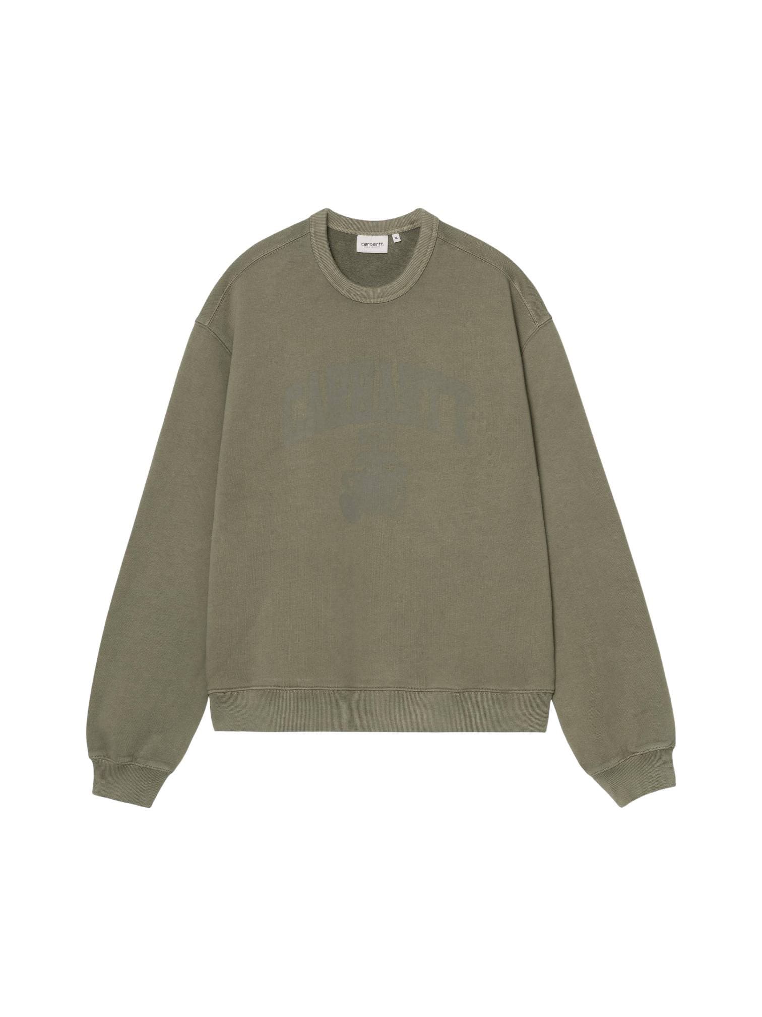 Carhartt Wip Faded Pond Corps Sweater vintage effect crew neck sweatshirt - Cypress heavy stone washed