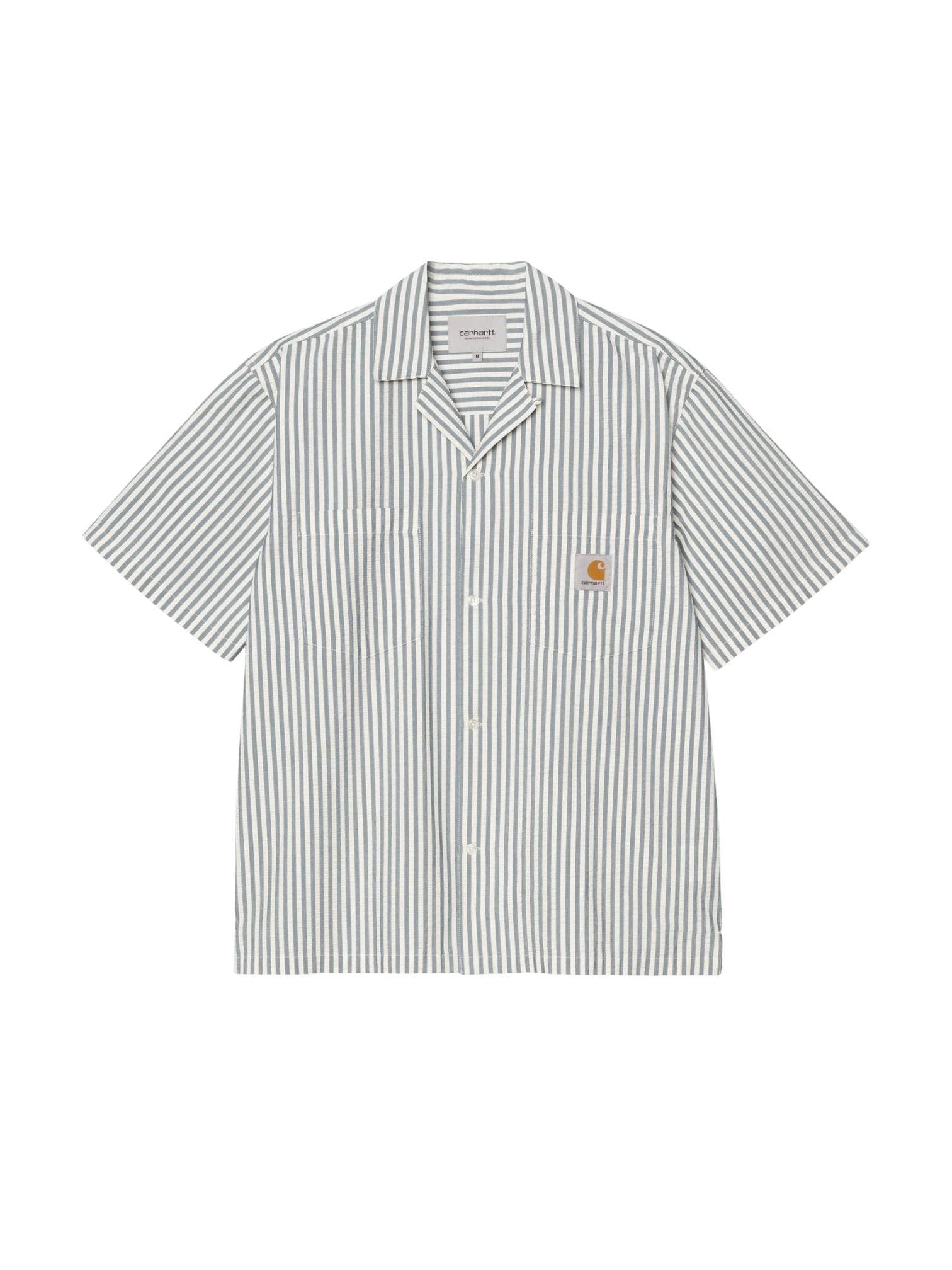 Carhartt Wip S/S Leavel Shirt Striped Short Sleeve Shirt - Leavel Stripe/ Blue River