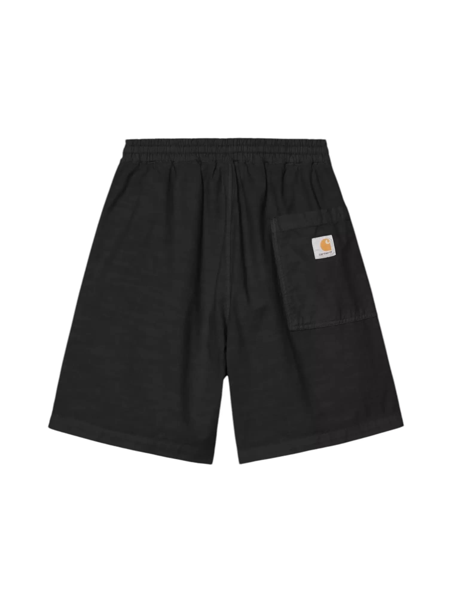 Carhartt Wip Rainer Shorts bermuda in cotton with elastic waist - black garment dyed
