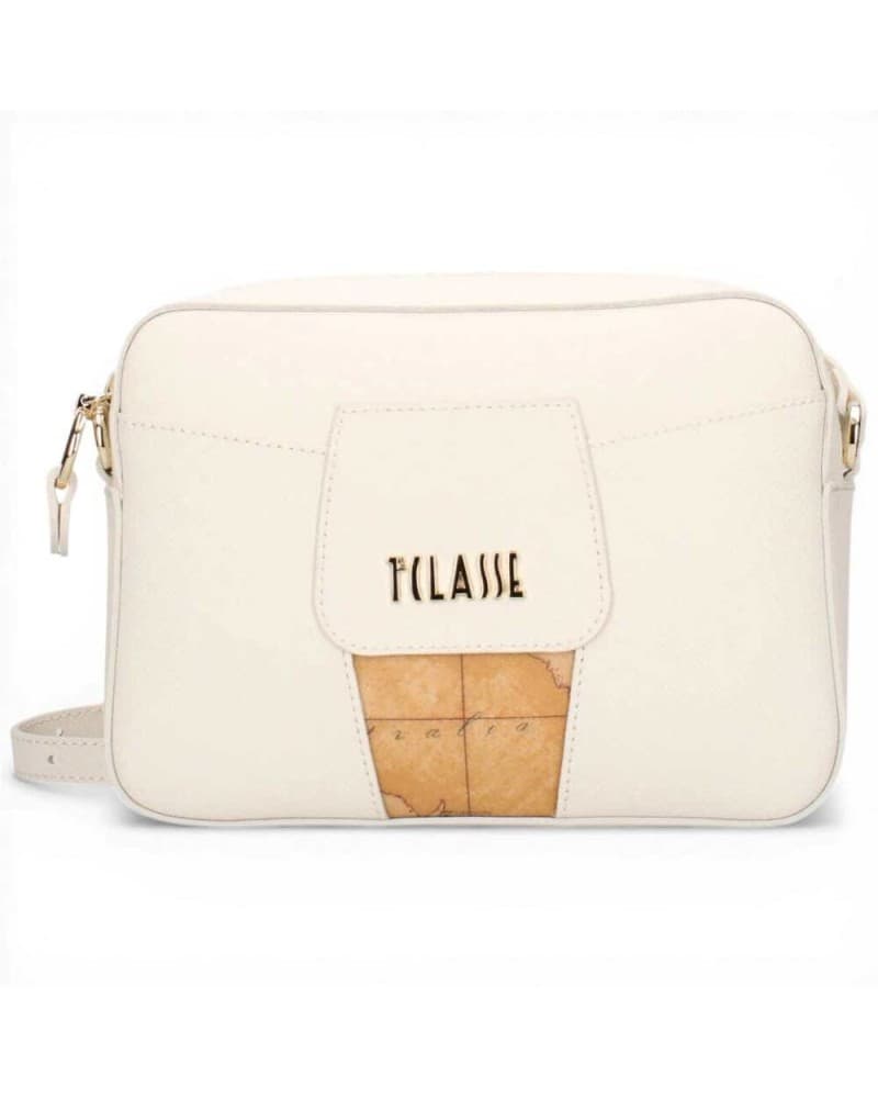 Alviero Martini 1 Classe Shoulder bag Reporter Woman Ivory Fabric and Leather