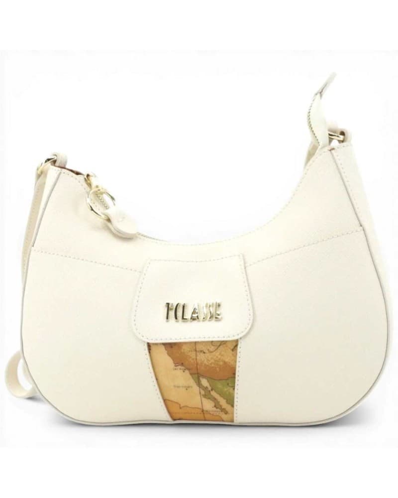 Alviero Martini 1 Classe Bloom City Woman Ivory Leather Shoulder Bag