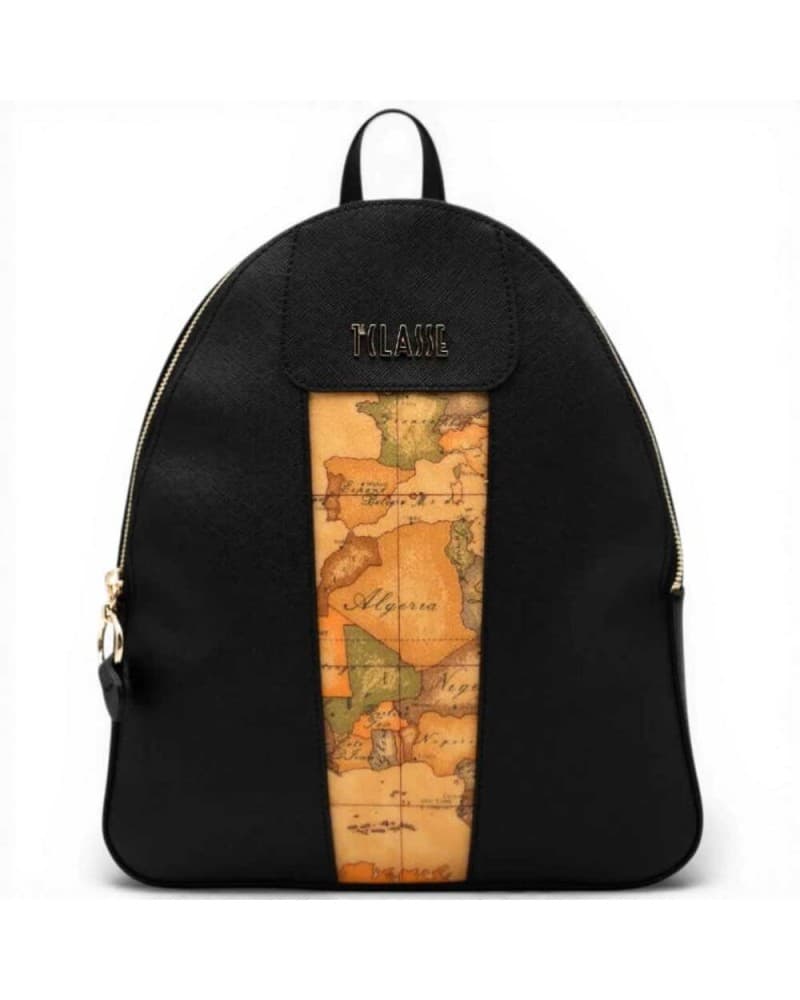 Alviero Martini 1 Classe Bloom City Women's Black Leather Backpack