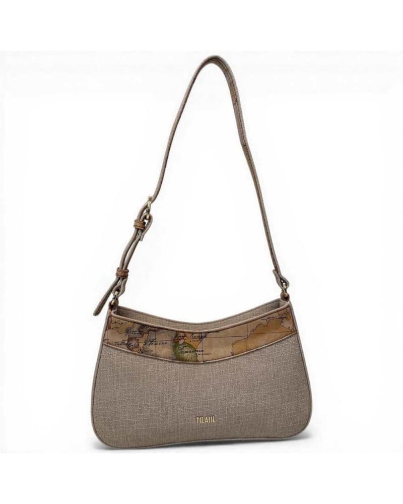 Alviero Martini First Class Shoulder Bag Woman Sand Sandy Belt Geo Classic Fabric
