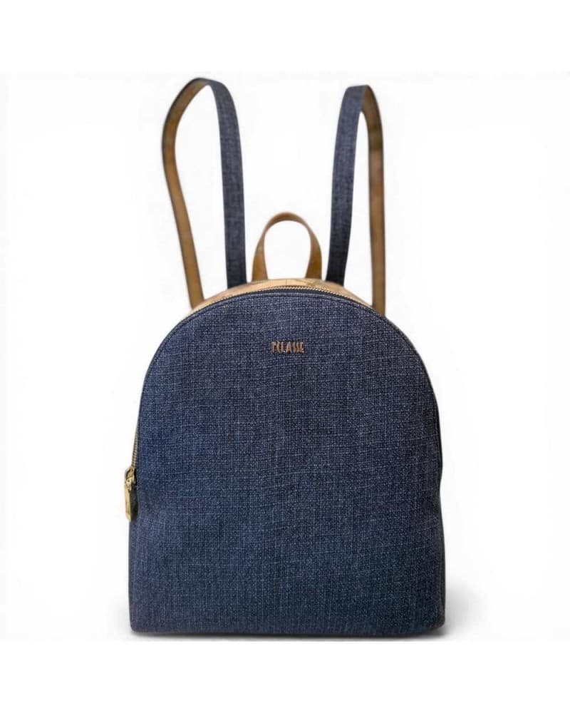 Alviero Martini First Class Backpack Woman Blue Jeans Sandy Belt Fabric Geo Classic