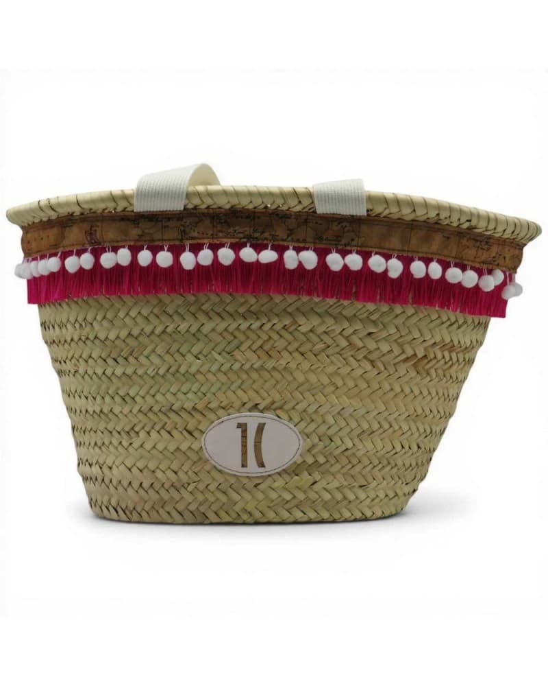 Alviero Martini 1 Classe Bloom Bucket Bag in Summer Woman Fuxia in Paglia and Leather