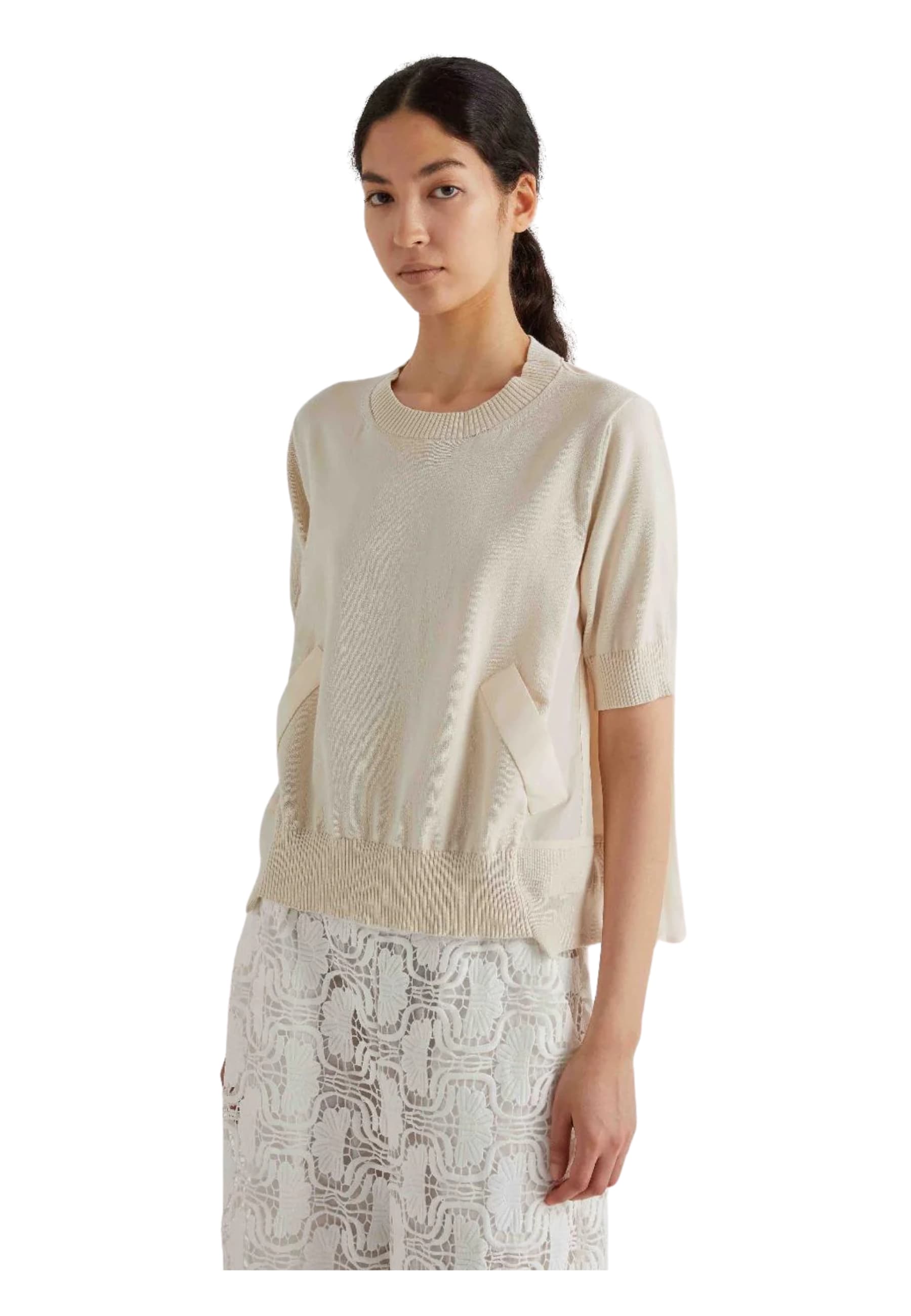 Women's knit Meimeij with fabric inserts