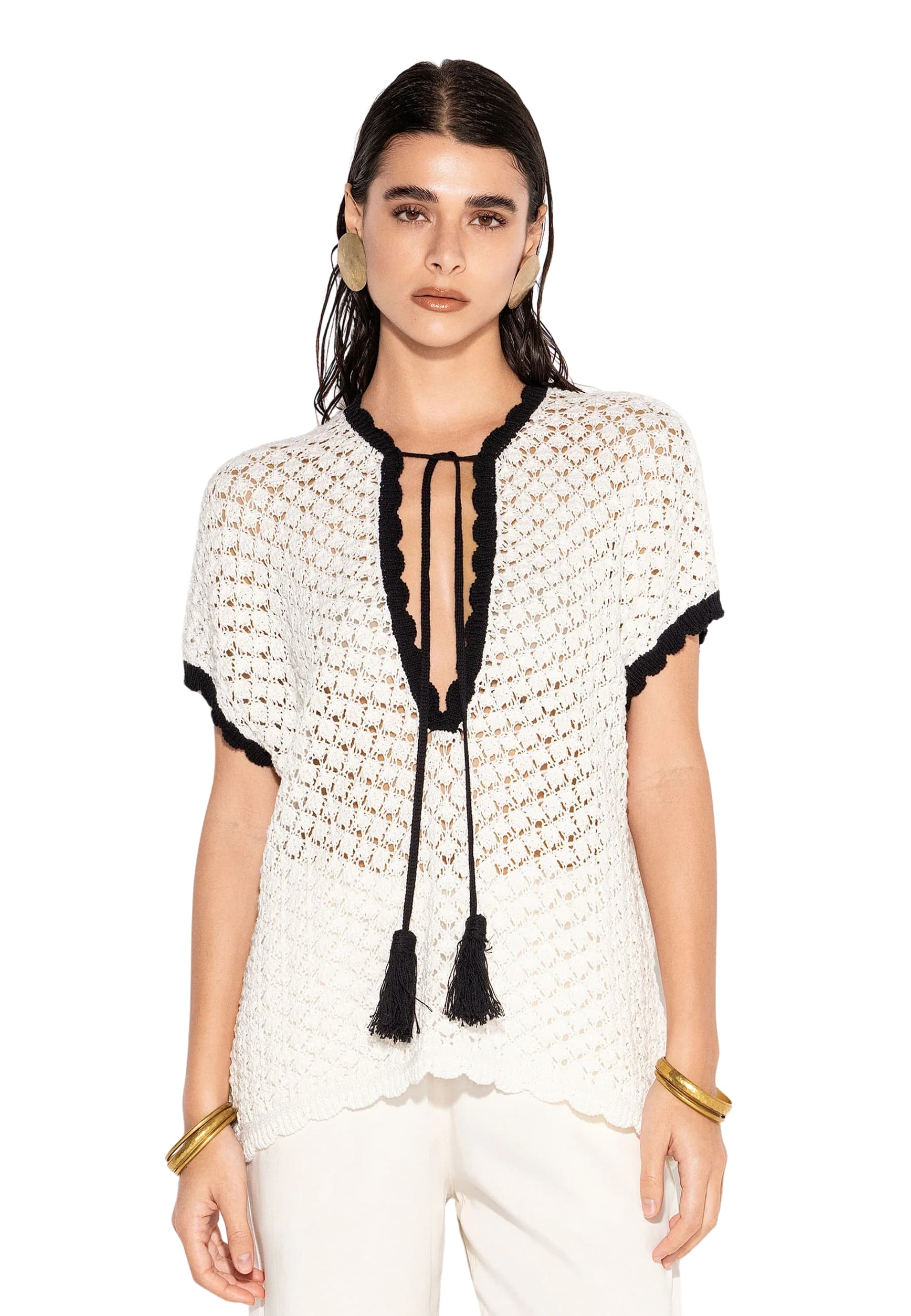 Women's knit Akep with contrasting edge