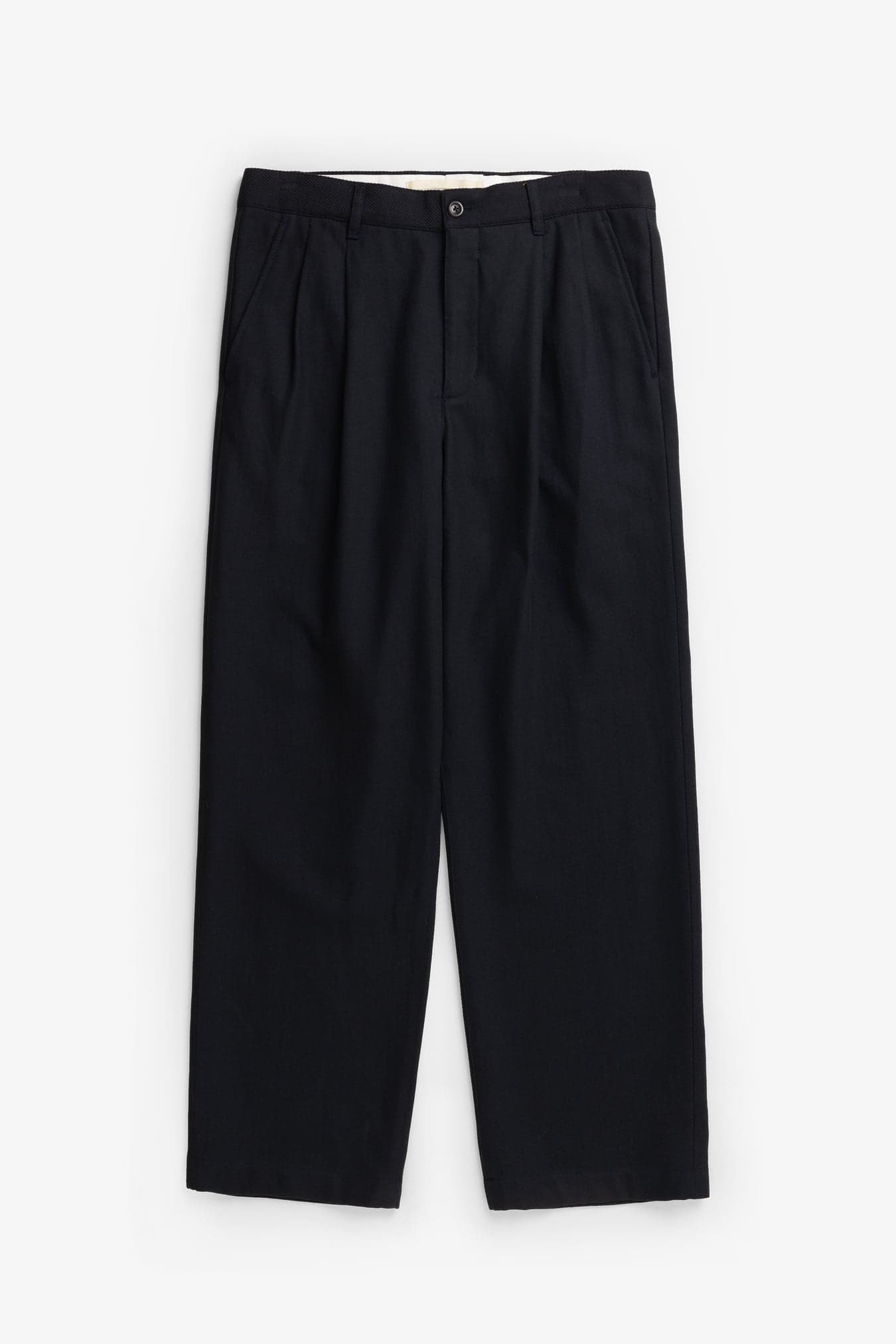 Hestur Relaxed Cotton Linen Twill Pleated Trousers