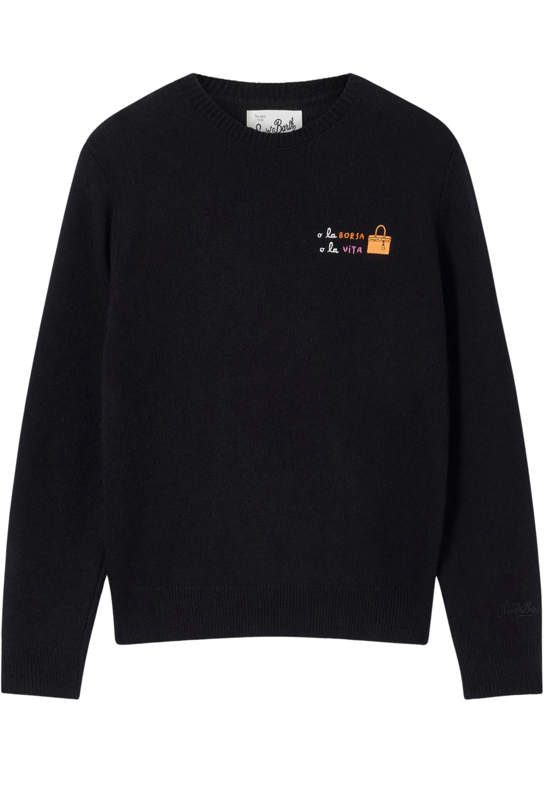 Knit knit mesh Saint Barth with embroidered writing
