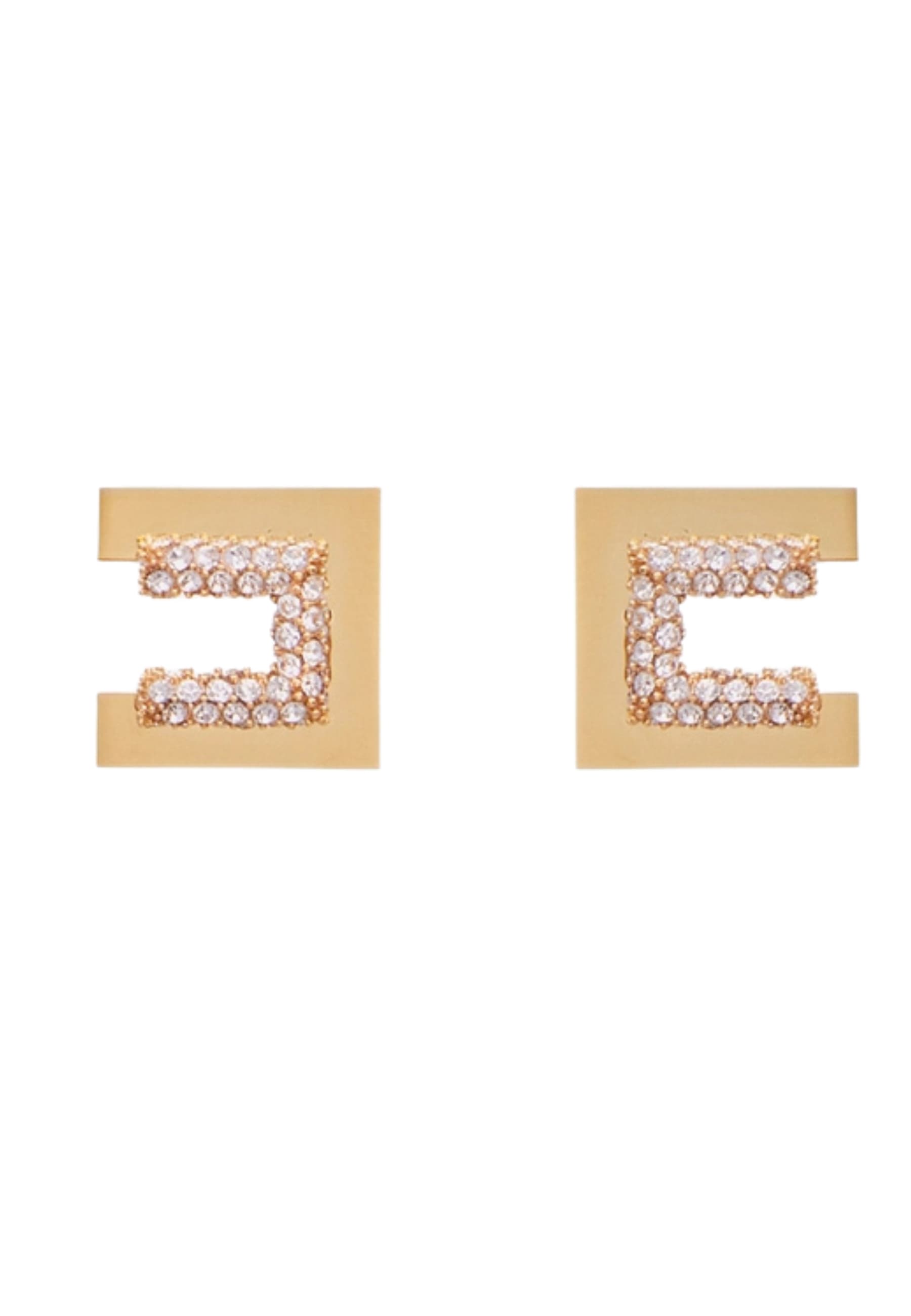 Earrings Elisabetta Franchi logo rhinestones