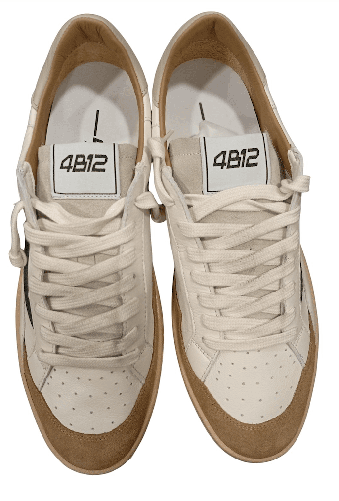 Men's Leather Sneakers 4b12 Playnew Beige Ice