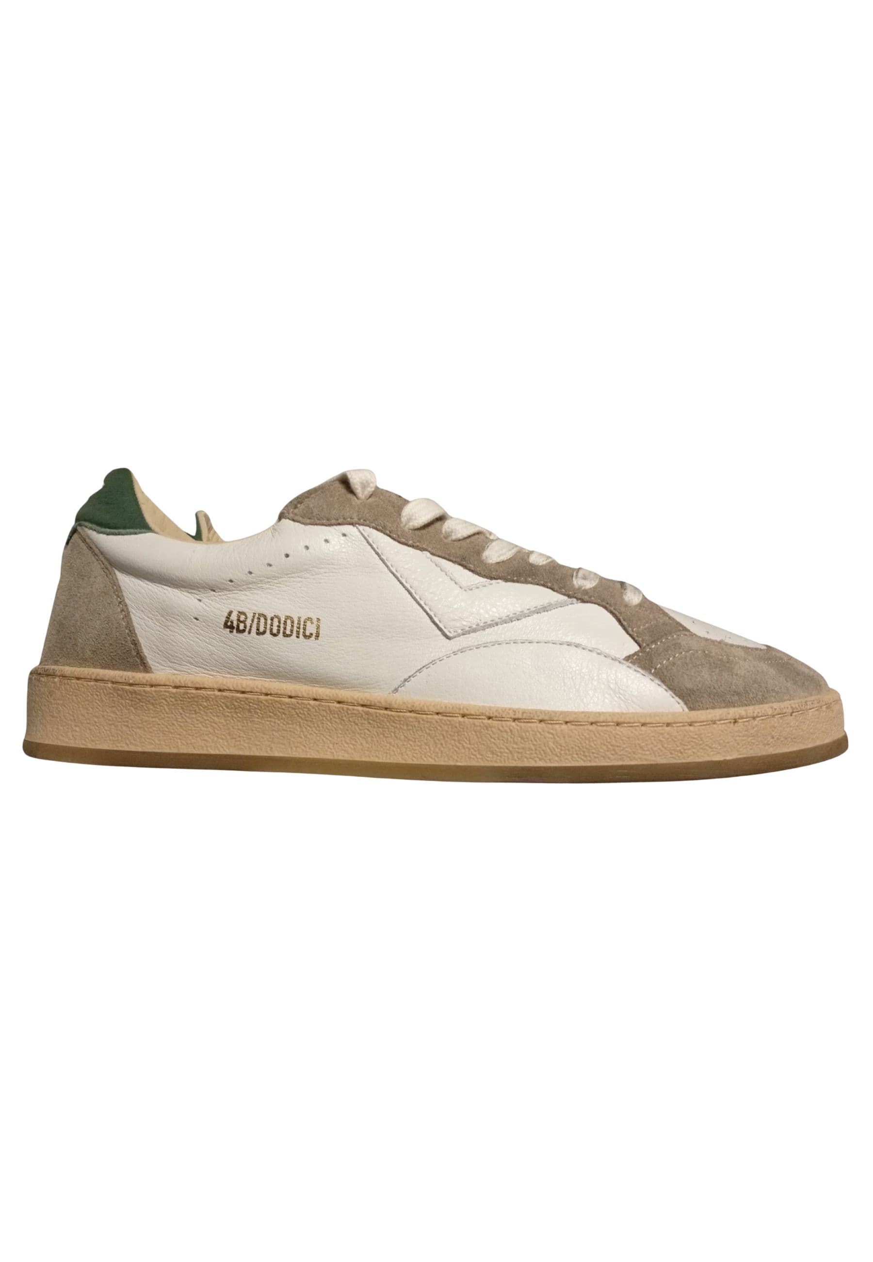 Men's Leather Sneakers 4b12 PLAYNEW Brown Green
