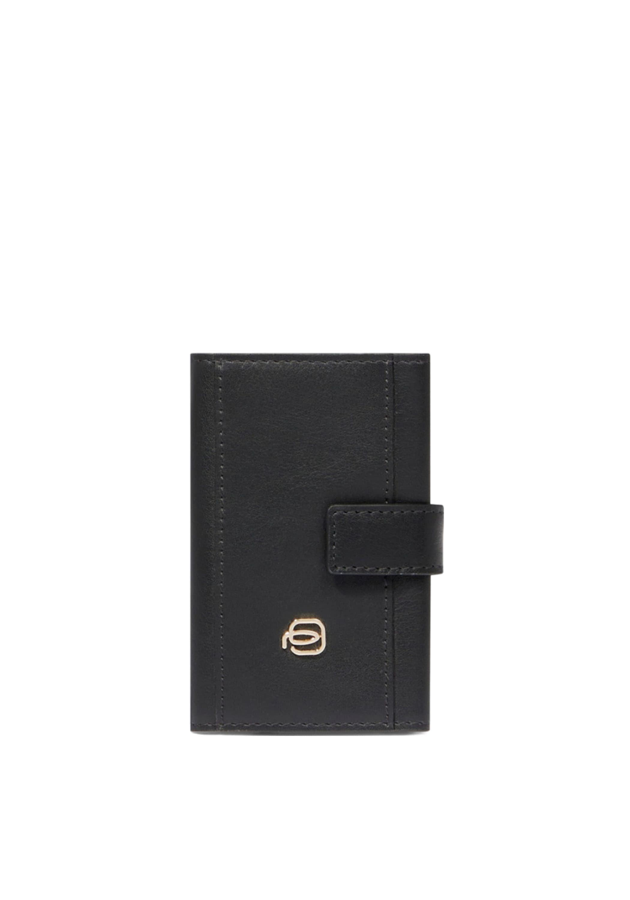 Credit card holder in leather and metal Man Piquadro pp5649w92r-n Black