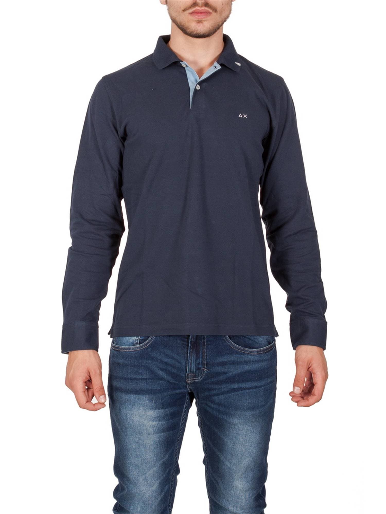 Sun68 - Polo M/l Toppa Denim 26110 07 NAVY
