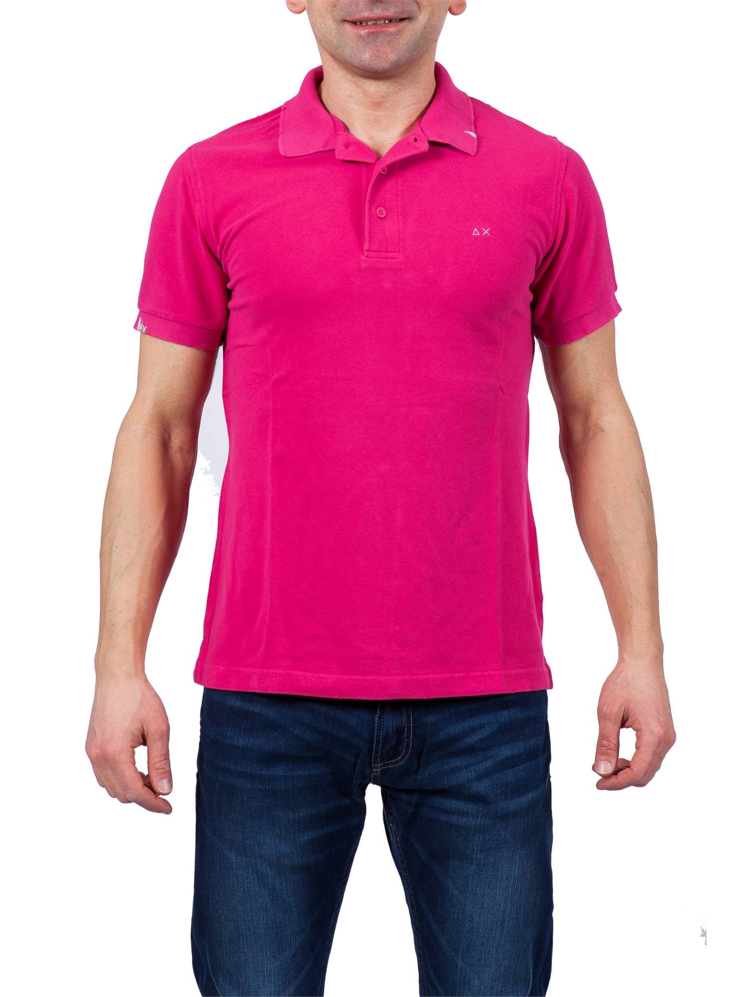 Sun68 - Polo Vintag Sottocollo Scritta 17101 20 FUXIA