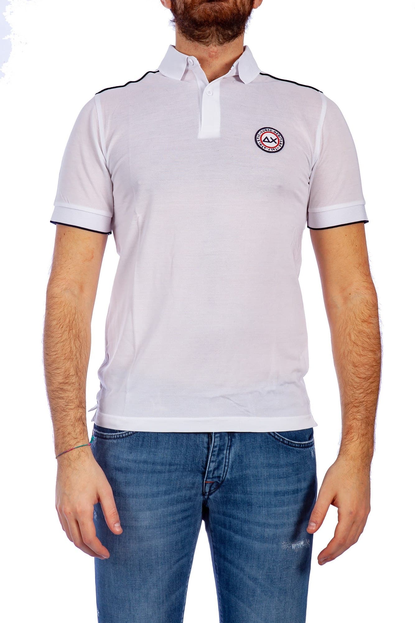 Sun68 - Polo Piping On the shoulder A19115 01 B.CO