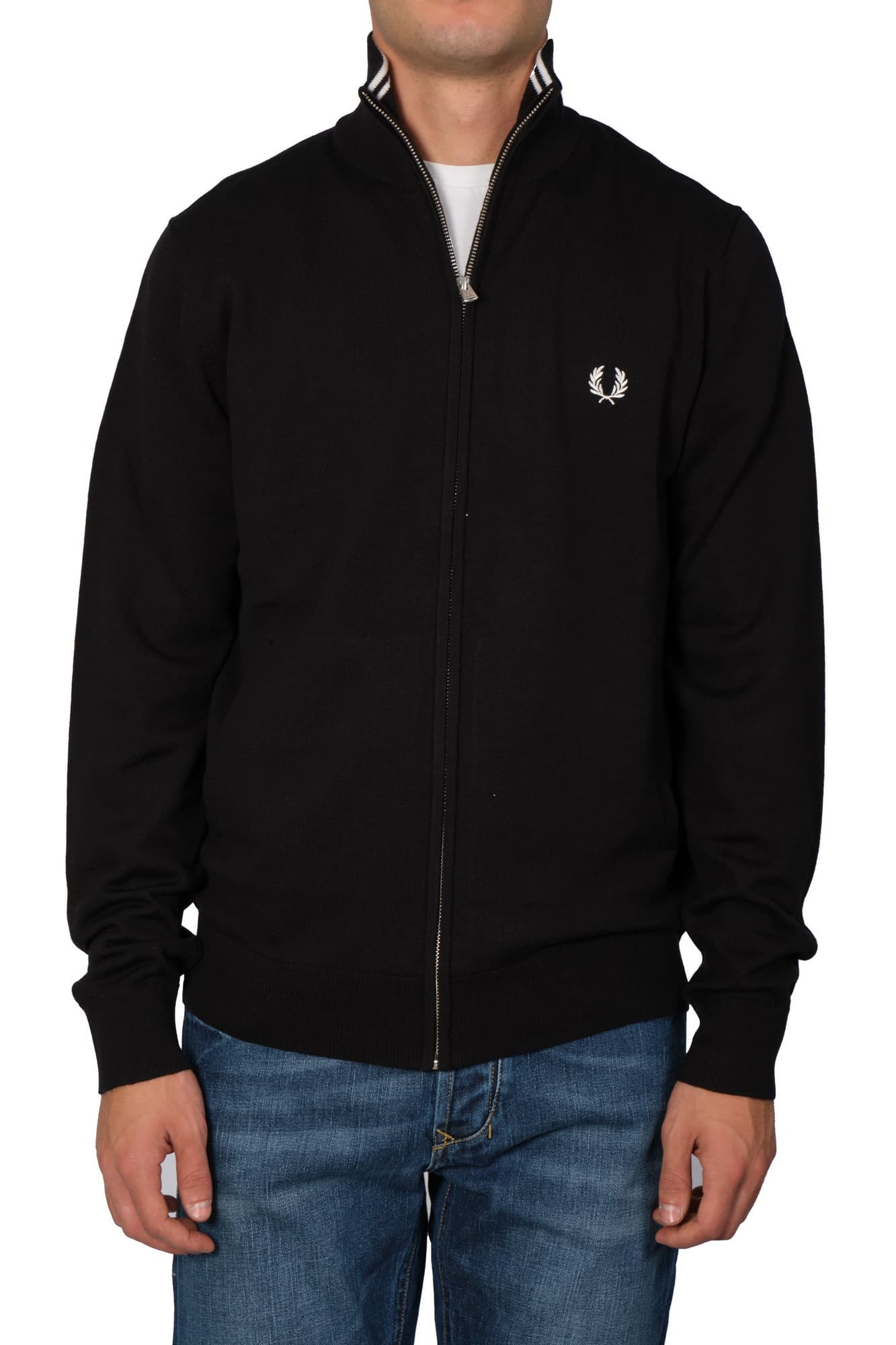 Fred Perry - Cardigan Full Zip K4534 102 NERO