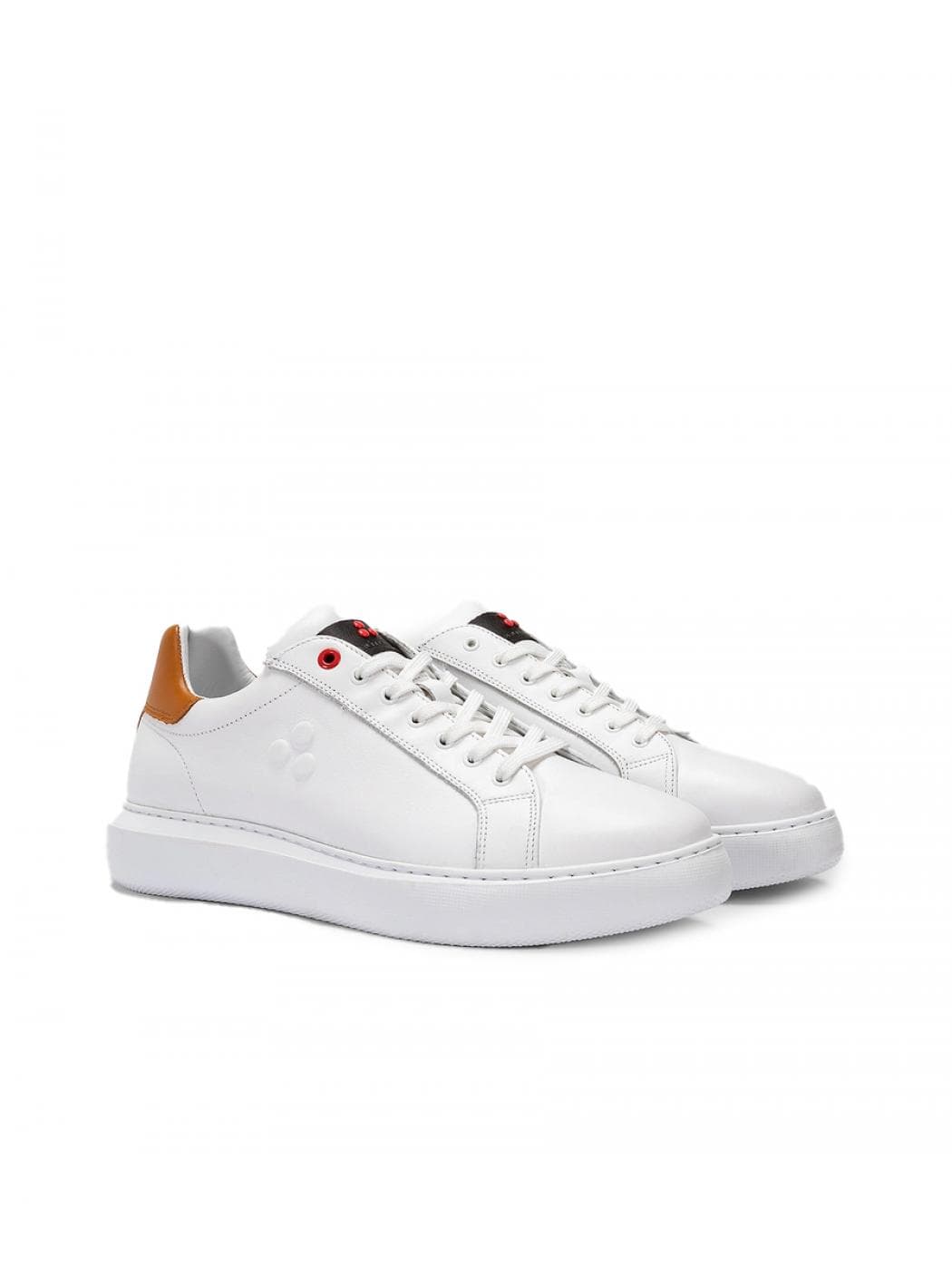 Peuterey - White Leather Contrast Tallone Cammello HELICA 02 BIACM
