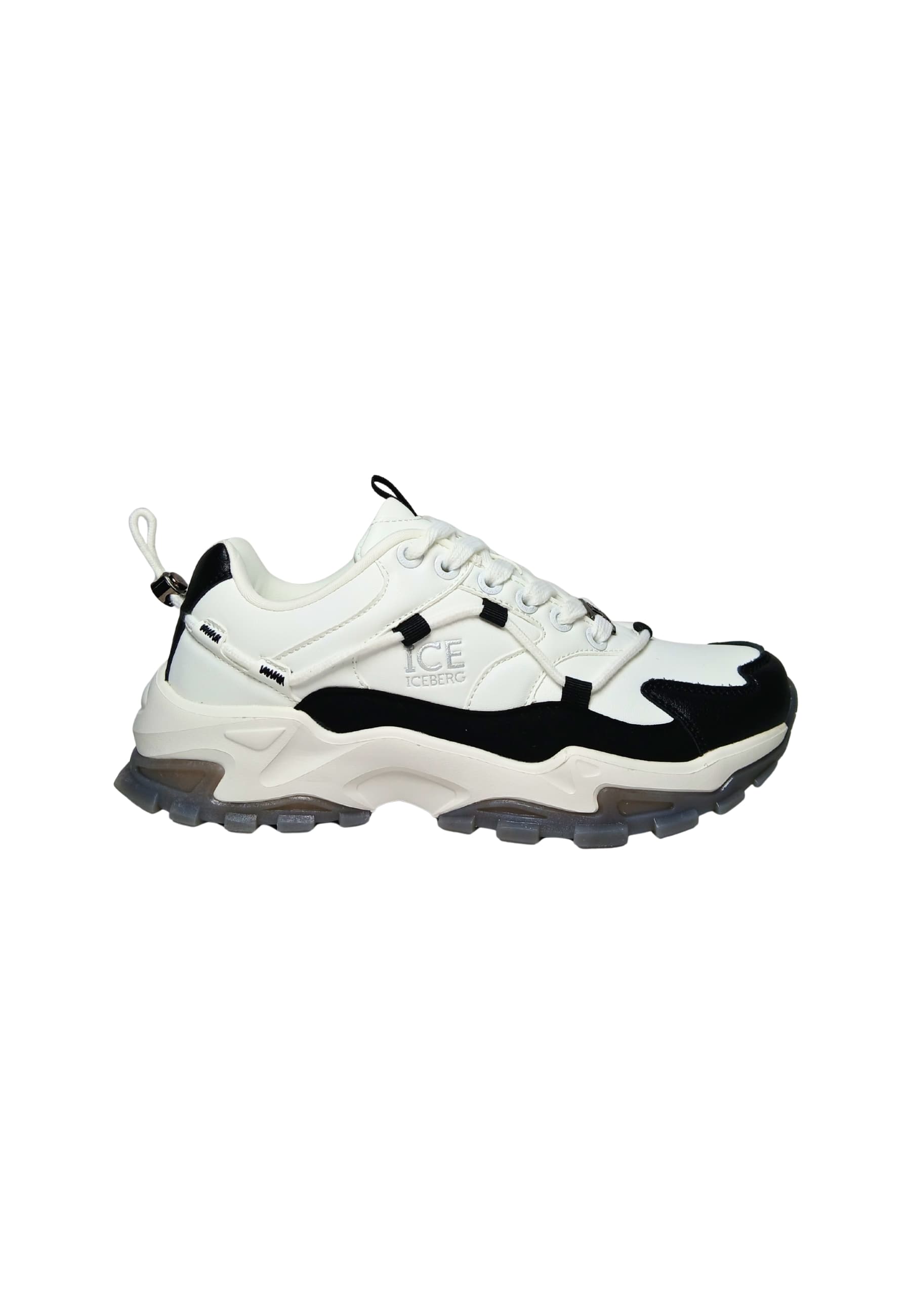 Shoes Adult unisex Iceberg Sports sneakers. Leather upper, suede inserts. Details white/black