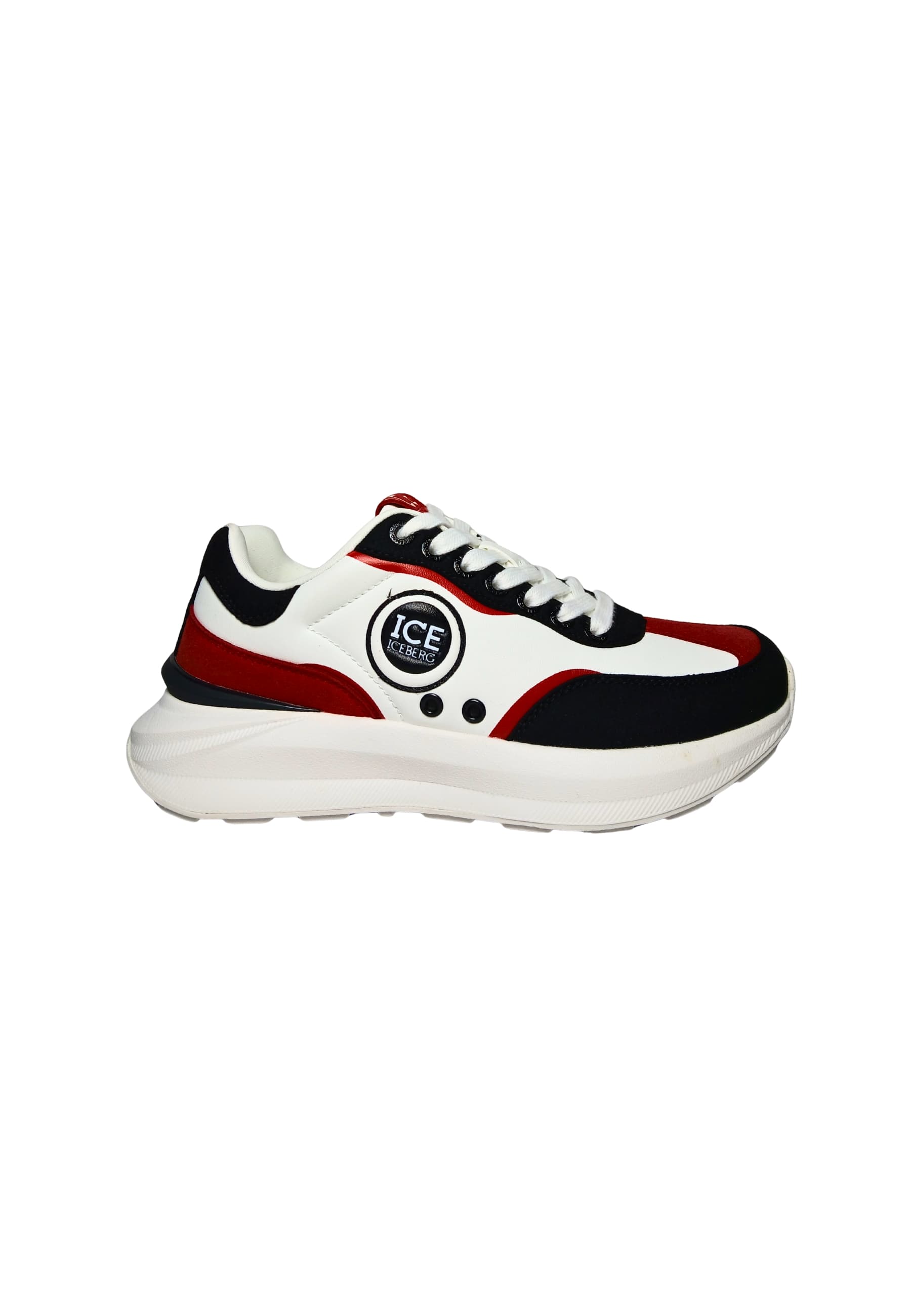 Shoes Adult unisex Iceberg Sneakers sports silhouette. Details multicolor red.